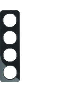 R.1 Ramka 4-krotna, czarny, połysk  10142145 Berker Hager