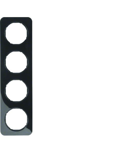 R.1 Ramka 4-krotna, czarny, połysk  10142145 Berker Hager