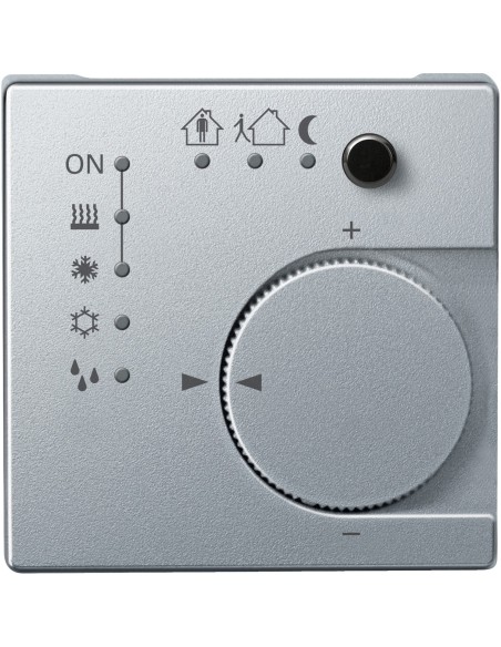 Wielofunkcyjny regulator temperatury KNX, p/t, PI, z przyciskiem 4-nym, alu, Sys M MTN616860