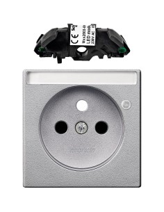 Płytka centralna p.opis. i LED do gn. wtyk., z/u przesł. alu, Sys M MTN2533-0460