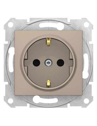Sedna Gniazdo pojedyncze z/u SCHUKO z przesłonami (z.bezgwint) satyna SDN3001768
