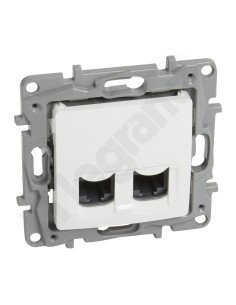 NILOE Gniazdo komputerowe podwójne 2x RJ45 kat. 6 UTP białe 764574