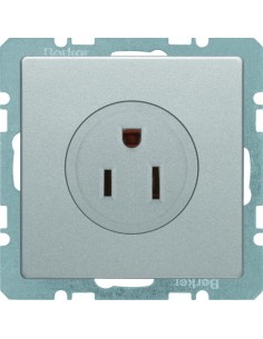 Q.x Gniazdo z uziemieniem standard USA/KANADA NEMA 5-15 R, z zaciskami srubowymi, alu aksamit, lakierowany 41666084 Berker Hager