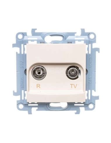 Simon 10 Gniazdo antenowe R-TV końcowe separowane kremowe IP20 CAK.01/41