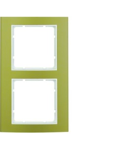 B.3 Ramka 2-krotna, alu, złoty/biały  10123046 Berker Hager