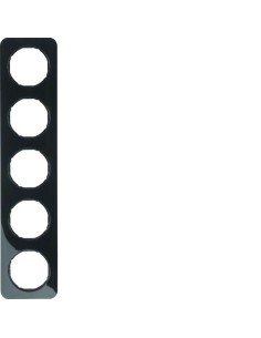 R.1 Ramka 5-krotna, czarny, połysk  10152145 Berker Hager