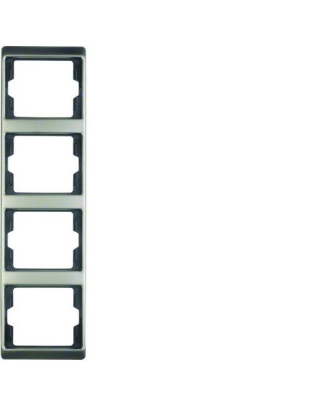 Arsys Ramka 4-krotna pionowa, stal szlachetna nierdzewna 13440004 Berker Hager