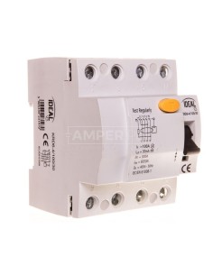 Wyłącznik różnicowoprądowy 4P 100A 0,03A typ AC KRD6-4/100/30 23197