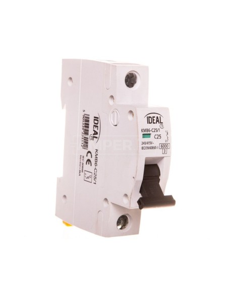 Wyłącznik nadprądowy 1P C 25A 6kA AC KMB6-C25/1 23151