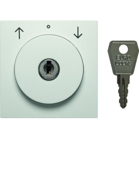 S.1/B.3/B.7 Płytka czołowa z zamkiem do łącznika żaluzjowego na klucz, biały 10811909 Berker Hager