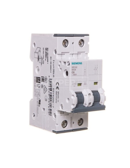 Wyłącznik nadprądowy 2P C 6A 10kA C6A 5SY4206-7