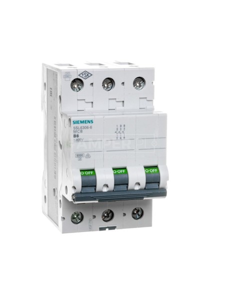 Wyłącznik nadprądowy 3P B 6A 6kA 5SL6306-6