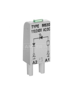 Moduł sygnalizacyjny L (dioda: LED zielony) 110-230 V AC/DC M63G szary 854854