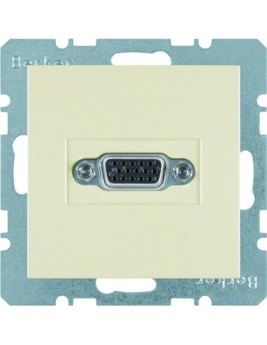 B.Kwadrat/S.1 Gniazdo VGA, kremowy, połysk 3315408982 Berker Hager