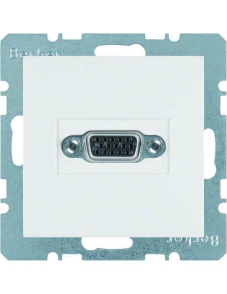 S.1/B.3/B.7 Gniazdo VGA, zaciski śrubowe, biały, mat 3315411909 Berker Hager