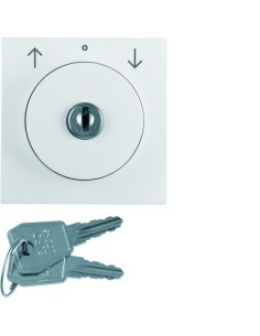 S.1/B.3/B.7 Płytka czołowa z zamkiem do łącznika żaluzjowego na klucz, biały 10831909 Berker Hager