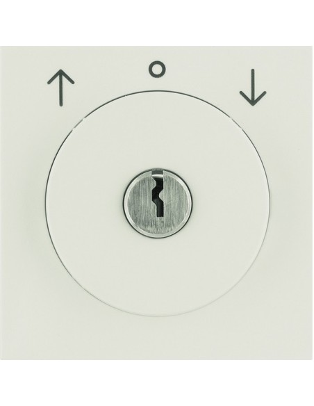 S.1 Płytka czołowa z zamkiem do łącznika żaluzjowego na klucz, kremowy, połysk 10818982 Berker Hager