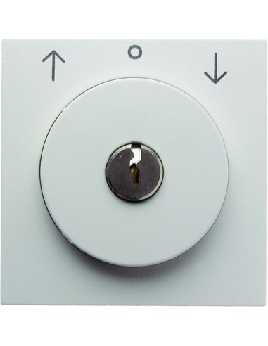 S.1/B.3/B.7 Płytka czołowa z zamkiem do łącznika żaluzjowego na klucz, biały, połysk 10818989 Berker Hager