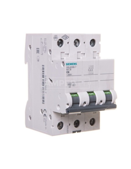 Wyłącznik nadprądowy 3P C 6A 6kA 5SL6306-7