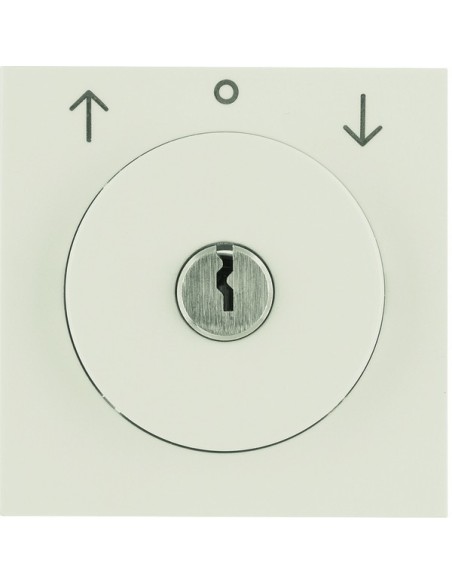 S.1 Płytka czołowa z zamkiem do łącznika żaluzjowego na klucz, kremowy, połysk 10828982 Berker Hager