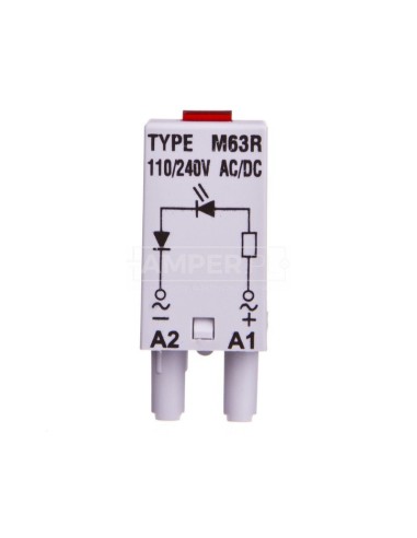 Moduł sygnaliacyjny LED dioda czerwona 110-230 V AC/DC MODUL L M63R SZARY 854855