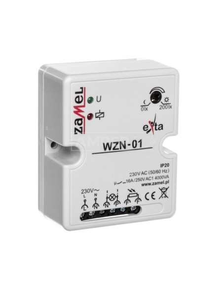 Wyłącznik zmierzchowy 16A 230V 0-200lx WZN-01 EXT10000147