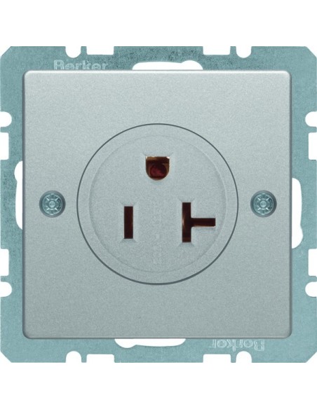 Q.x Gniazdo z uziemieniem standard USA/KANADA NEMA 5-20 R, z zaciskami srubowymi, alu aksamit, lakierowany 41686084 Berker Hager