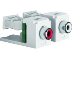 Akcesoria osprzęt Zestaw gniazd Chinch biały/czerwony, biały/czerwony 1989 Berker Hager