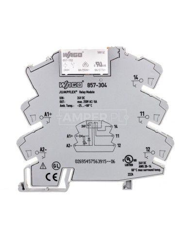 Przekaźnik separacyjny JUMPFLEX 24V DC 10mA 1P 857-304
