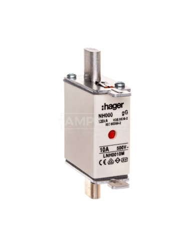 Wkładka bezpiecznikowa NH000 10A 500V gG LNH0010M