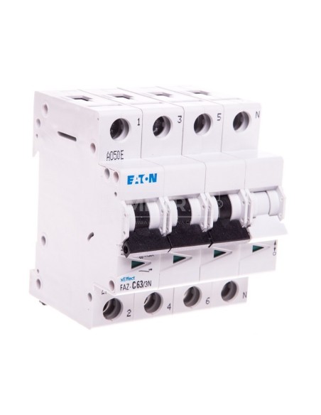 Wyłącznik nadprądowy 3P+N C 63A 15kA FAZ C63/3N 278981