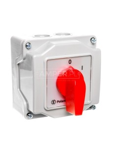 Łącznik krzywkowy 0-1 3P 16A w obudowie z płytką przednią 8314-200