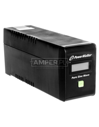 UPS POWER WALKER LINE-INTERACTIVE 600VA 2x PL 230V, czysta sinusoida, RJ11/45 IN/OUT, USB, LCD VI 600 SW/FR