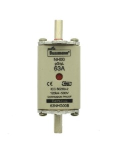 Wkładka NH00 63A 500V gL/gG podwójny wskaźnik 63NHG00B