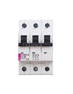 Wyłącznik nadprądowy 3P D 32A 10kA AC ETIMAT10 002155719