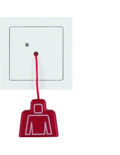 Q.3 System przywoławczy Łącznik pociągany z ramką, biały aksamit 52026099 Berker Hager