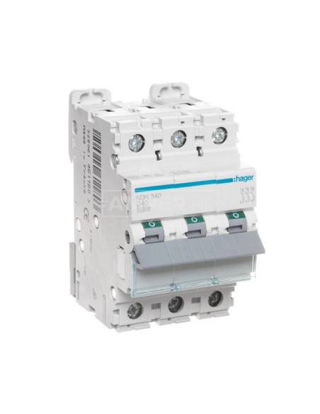 Wyłącznik nadprądowy 3P D 40A 10kA AC MCB NDN340