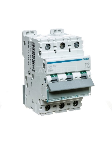 Wyłącznik nadprądowy 3P D 20A 10kA AC NDN320