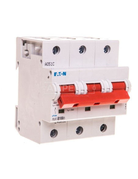 Wyłącznik nadprądowy 3P B 100A 20kA AC PLHT-B100/3 248031