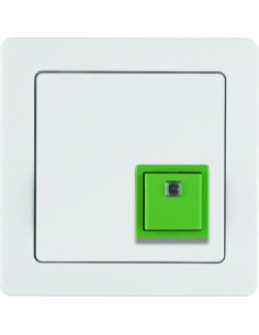 Q.1 System przywoławczy Przycisk anulowania z ramką, biały aksamit 52016089 Berker Hager