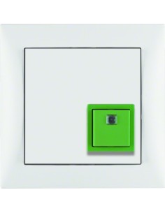 Q.3 System przywoławczy Przycisk anulowania z ramką, biały aksamit 52016099 Berker Hager