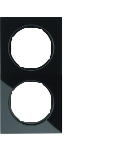 R.3 Ramka 2-krotna, szkło, czarny  10122216 Berker Hager