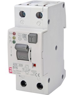 Wyłącznik różnicowonadprądowy 1+N 16A B 30mA typ A KZS-2M2p EDI A 002172406