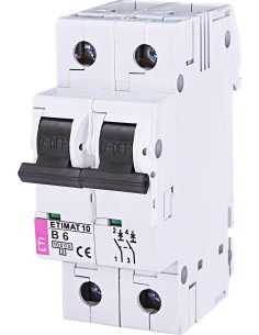 Wyłącznik nadprądowy 2P B 6A 10kA AC ETIMAT10 002123712