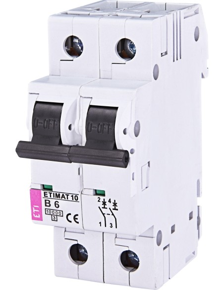 Wyłącznik nadprądowy 2P B 6A 10kA AC ETIMAT10 002123712