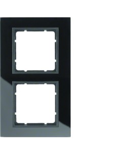 B.7 Ramka 2-krotna, szkło czarne/antracyt mat 10126616 Berker Hager