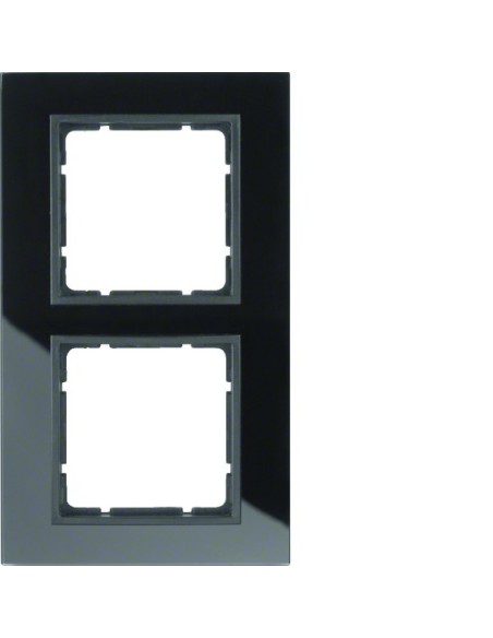 B.7 Ramka 2-krotna, szkło czarne/antracyt mat 10126616 Berker Hager