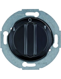 Serie 1930/Glas Łącznik żaluzjowy obrotowy z elementem centralnym i pokrętłem, 2-biegunowy, czarny 381201 Berker Hager