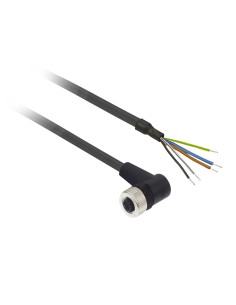 Złącze żeńskie M12 kątowe 5-pinowe kabel 10m PUR XZCP1264L10