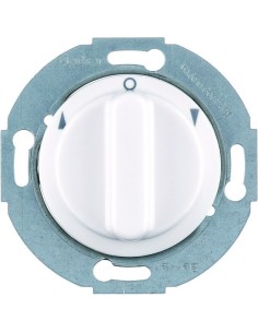 Serie 1930/Glas Łącznik żaluzjowy obrotowy z elementem centralnym i pokrętłem, 1-biegunowy, biały 3811 Berker Hager